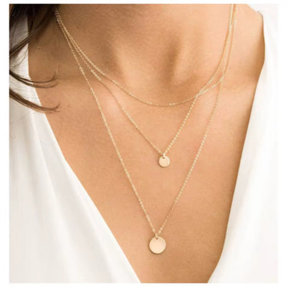 Layered Coin Necklace – Trio