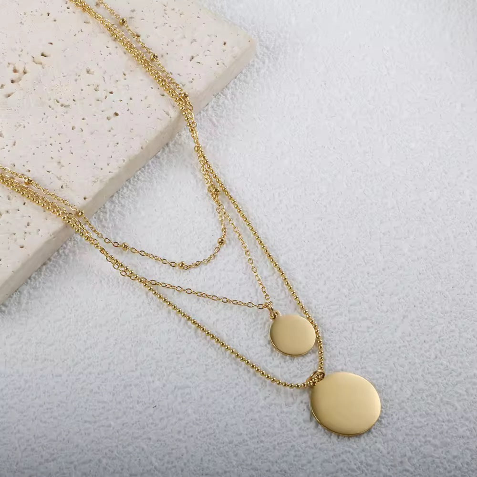 Layered Coin Necklace – Trio